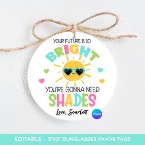 Cadeaukaartjes voor eindejaarszonnebril, Jouw toekomst is zo mooi dat je zonnebrillen nodig hebt, Klasgenoten Kleuterschool Zonnebrillen tag