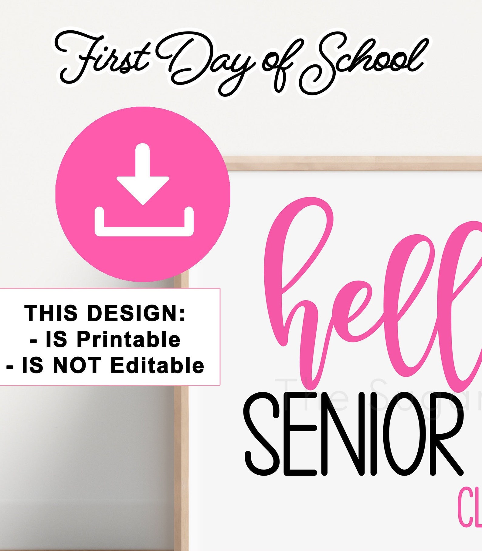 First Day of SENIOR YEAR Class of 2026 Sign Printable 12th Grade Sign ...