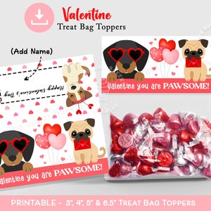 Décoration de sac PAWSOME pour la Saint-Valentin, gâteries pour la Saint-Valentin pour enfants, décoration de la Saint-Valentin pour chiot chien, décoration de la salle de classe, Saint-Valentin pour l'école