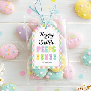 Etiquetas imprimibles de Feliz Pascua PEEPS, etiquetas de obsequios para el aula PEEPS, etiquetas de galletas con golosinas para mis Peeps, etiquetas de regalo de Pascua para maestros, etiquetas de galletas PEEPS