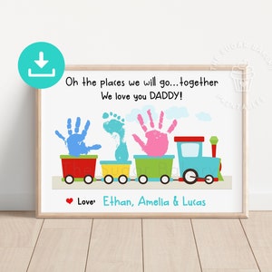 Handprint Art Craft for Father's Day, Printable Father's Day Handprint ...