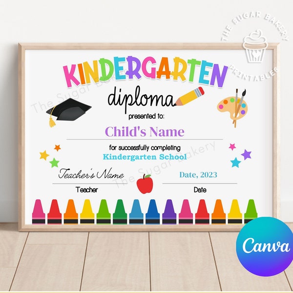 Editable Kindergarten Diploma, Kindergarten Graduation Diploma, KINDERGARTEN Graduation Certificate, Last Day of Kindergarten school diploma