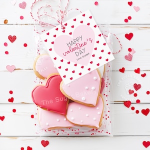 Druckbare Happy Valentines Day Geschenkanhänger, Valentinstag Geschenkanhänger, süßes Leckerli Geschenk Valentinstag, Klassenzimmer Lehrer Kinder Schule Vorschule Valentinstag Gastgeschenk