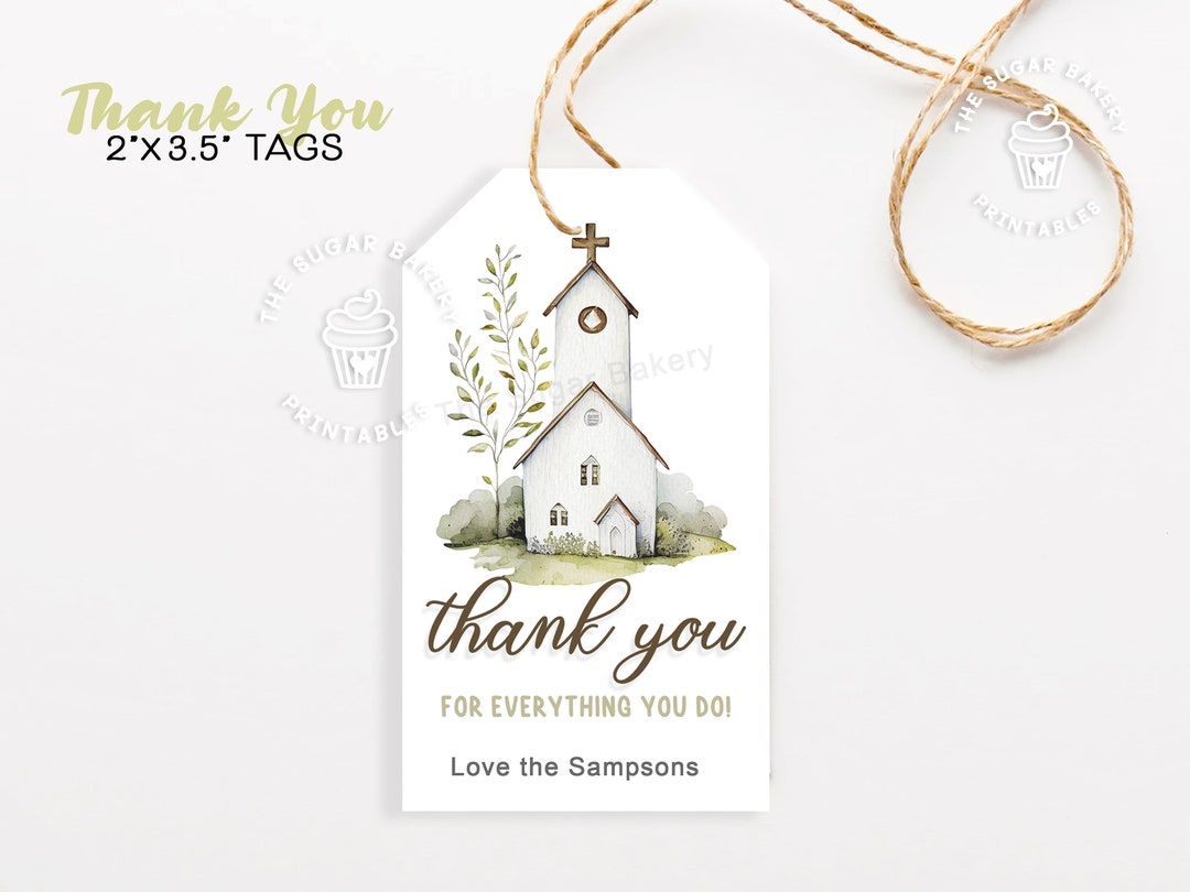 Pastor Appreciation Gift Tag, CHURCH Gift Tag, Church Appreciation Tag ...