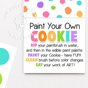 PYO Cookie TAGS, PYO Cookie Instructions &amp; Directions, Paint Your Own ...
