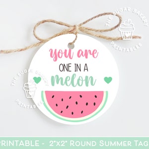 Vous êtes ONE in a MELON Tags, Pastèque Tags, Pastèque Cookie tag, TEACHER Gift Tag, cadeau étudiant de fin d'année, End of year teacher tags