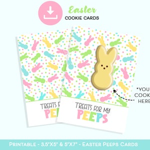 Leckereien für meine PEEPS Kekskarte, druckbare Oster-PEEPS-Kekskarten, Peeps-Kekse, druckbare Osterkekskarten, Kekskarte Osterhase