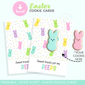 Friandises pour ma carte de biscuits PEEPS, carte de biscuits PEEPS de Pâques, carte de biscuits lapin, carte de biscuits Joyeuses Pâques, carte de biscuits Peeps, carte de biscuits poussin