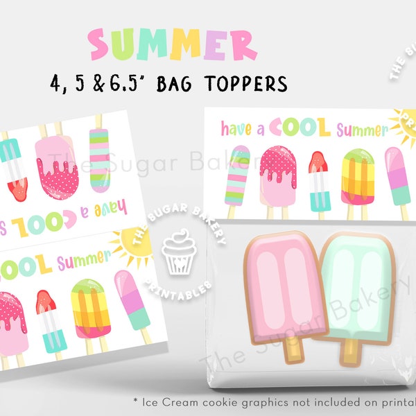 Have a COOL Summer Treat Bag Topper 4", 5" & 6.5" Teacher Appreciation Cookie bag topper, Teacher Thank You Bag topper, Student Staff Topper