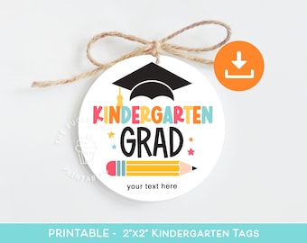 Kindergarten Graduation Tag Printable, KINDERGARTEN Grad Tag, Congratulations Kindergarten grad tag, Printable kindergarten graduation tag