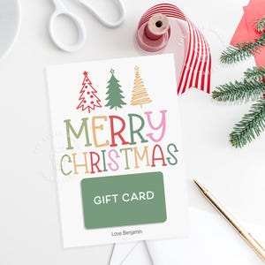 MERRY CHRISTMAS Geschenk Kartenhalter bunte Bäume Danke schön LEHRER Geschenk Kartenhalter Weihnachtsgeschenk für Freund Mann Frau Mama Papa