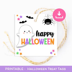 Happy Halloween Tags, Trick or Treat bag tags, Ghost Boos Gift Tags, Printable Halloween favor tags, Halloween Cookie Tags, Instant Download