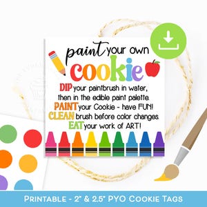 Étiquettes de kit de biscuits PYO pour la rentrée scolaire, biscuit PYO, instructions de peinture, instructions de peinture, école de professeur de biscuits peinture, étiquette à biscuits PYO
