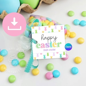 Easter Tags Printable, Happy Easter Tag, Easter PEEPS Tag, Easter Gift Tag Printable, Easter Treat tag, Easter Cookie Tags, Treats for Peeps