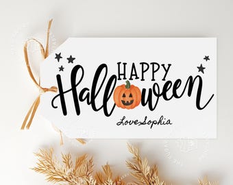 EDITABLE Halloween Gift Tags, Happy Halloween Cookie Tags, Trick or Treat Tag, Halloween gift from Teacher for kids, Halloween tag printable