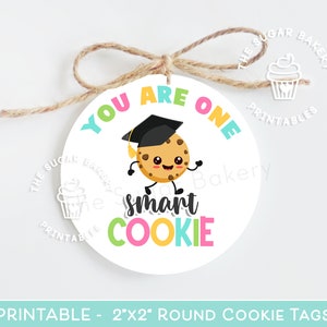 You are ONE Smart Cookie tag, End of Year Student Gift tags, Graduation Cookie Tags, Student Gifts from Teacher, Classmate Treat Gift Tags