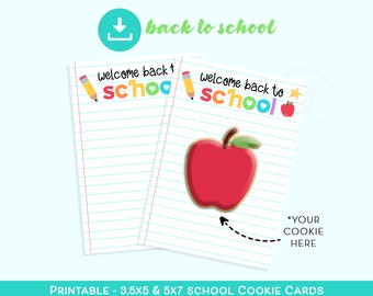 Welcome back to school cookie card, 1st Day of School COOKIE CARD. FIRST day of school teacher cookie card, teacher printable Cookie Cards