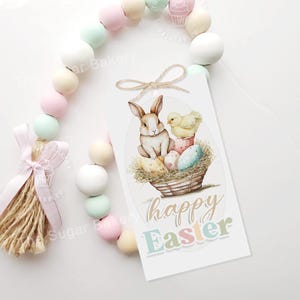 Frohe Ostern Hase Küken TAG, druckbare Oster Geschenkanhänger, Osterkorb Tags, druckbare Ostern Leckerei Tag, Oster Tags Klassenzimmer Geschenkanhänger