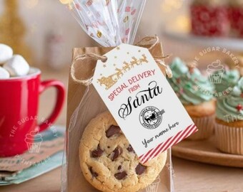 Bearbeitbarer Weihnachtsmann-Geschenkanhänger, spezielle Lieferung von NORTH POLE tag, Weihnachtsgeschenk von SANTA, Secret Santa Geschenkanhänger zum Ausdrucken, Santa Tags