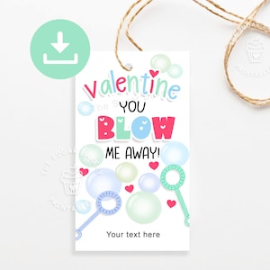 Etiqueta de REGALO de burbujas de San Valentín, etiqueta de BURBUJAS que me haces volar, etiquetas de favor de aula de San Valentín imprimibles, regalo de San Valentín para compañeros de clase estudiante niño