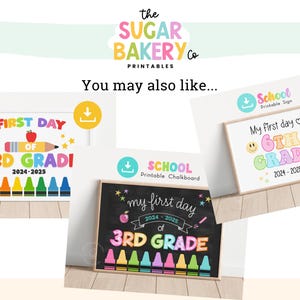 First Day of 3rd GRADE Sign, Back to School 3rd Grade Sign Printable ...