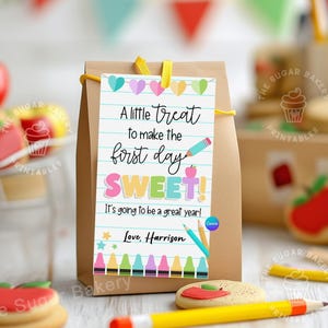 First Day of School Gift tags Printable Welcome Back to School Tag Happy First Day Editable Printable Download Teacher Student Classroom tag