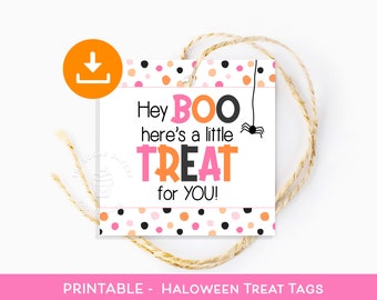 Halloween Cookie Tags printable, Hey BOO sweet treat tag, Halloween school tag, Trick or Treat Bag Tags, Happy Halloween Favor gift tags