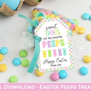 Traktaties voor mijn PEEPS Tag, PASEN Gift TAGS, Easter Cookie tags, Peeps Cookie Tag, Treats voor mijn Peeps, Paas Tags afdrukbaar, Peeps treat tag