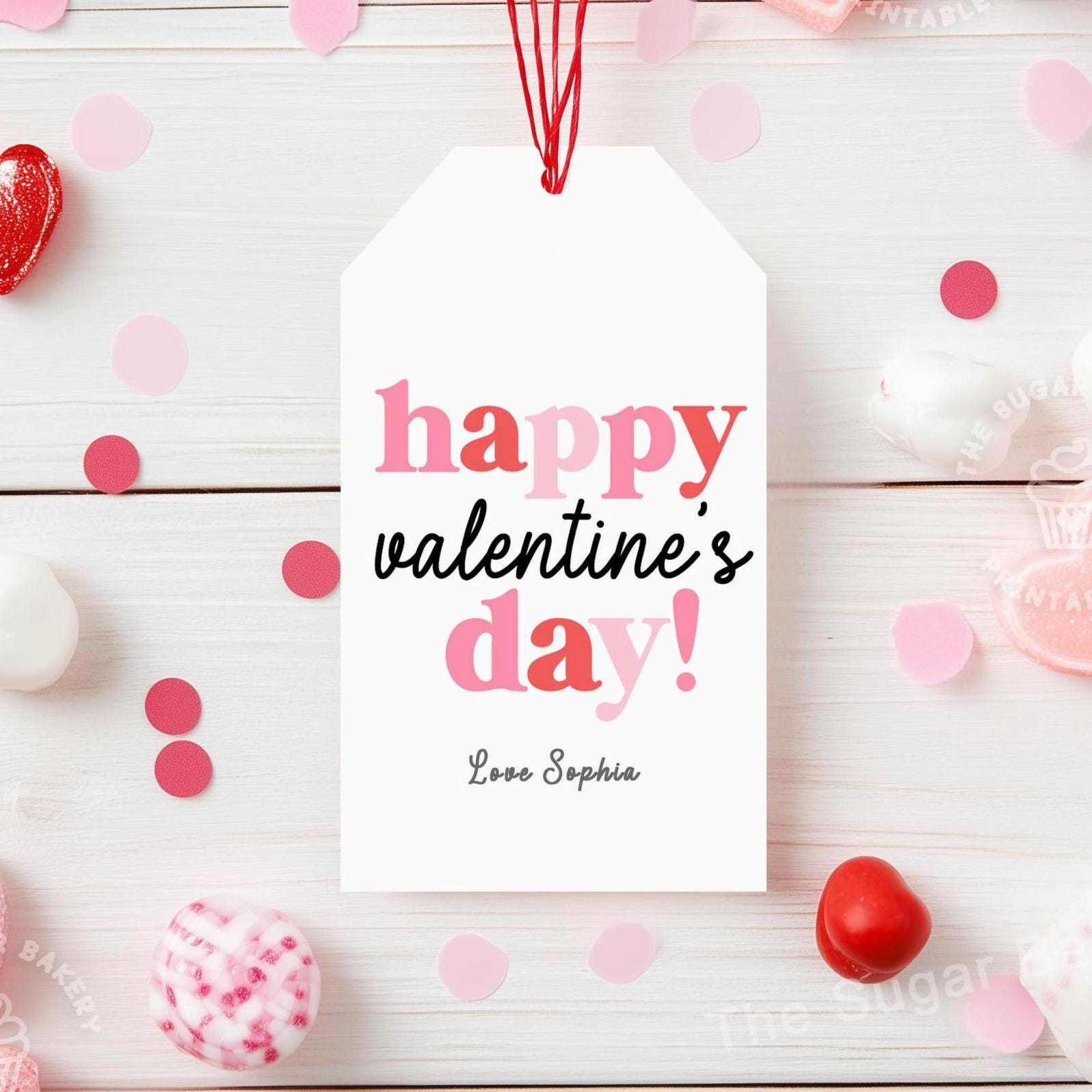 Printable Happy Valentine's Gift Tags, EDITABLE Valentine's Day TAGS ...