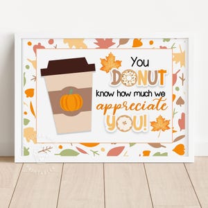 Donuts and Coffee Staff Appreciation Sign, Autumn Fall Teacher Appreciation Sign, Lounge stocked sign, Fall School Staff Sign, Employee Sign