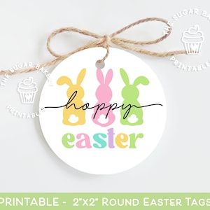 Etiquetas de Pascua HOPPY, etiquetas de Feliz Pascua, ETIQUETAS DE GALLETAS de Pascua, etiquetas imprimibles de golosinas de conejito de Pascua, etiquetas de regalo de Pascua, etiquetas imprimibles de Pascua para niño