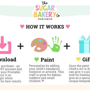 Valentine Handprint Art, Printable Valentine Craft, Preschool Toddler Handprint Footprint Craft, Gift for Mom Grandma from kids, I LOVE You image 5