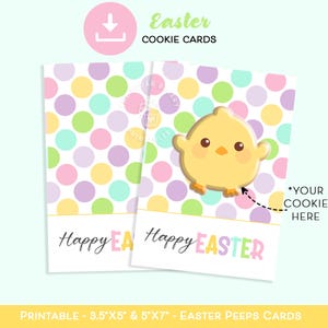 Oster-Kekskarten, Polka Dot Oster-Kekskarte, Küken Hase Bunte Pastell-Kekskarte, 13x18 Uhr & Mini-Kekskarte für Osterkekse