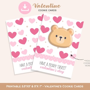Cartes à biscuits Saint-Valentin, avoir une carte à biscuits BEARY SWEET Saint-Valentin, carte à biscuits coeurs de la Saint-Valentin carte à biscuits Saint-Valentin ours en peluche