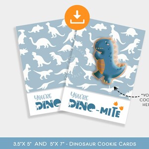 Dinosaurier-Plätzchenkarte, du bist DINO-MITE-Plätzchenkarte, druckbare DIno TREX-Plätzchenkarte, Valentinstag-Plätzchenkarte, Dino-Plätzchenkarte Mini und 5x7