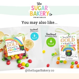 Lucky Charm Treat Bag Topper, St Patricks Day COOKIE Treat BAG TOPPER, St Paddys Printable Bag topper, St Patrick classroom favor treat bag image 10