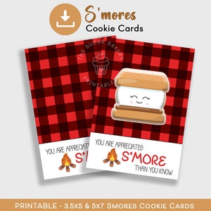Smores-COOKIE-KARTE, Sie werden MEHR geschätzt, als Sie wissen, Lehrer-Smores-Plaid-Cookie-Karte, Camping-Cookie-Karte, Smores-Cookie-Kartenanhänger