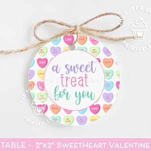 Zoete traktatie voor jou tag, Valentines COOKIE TAG, Sweetheart Cookie Tag, Valentijnsdag Tag Afdrukbaar, Happy Valentine's Day Teacher Classroom