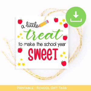 Um pequeno mimo para tornar o ano letivo TAG DOCE, Tag de biscoito de maçã para o primeiro dia de aula, Tag de presente de agradecimento ao PROFESSOR para o aluno