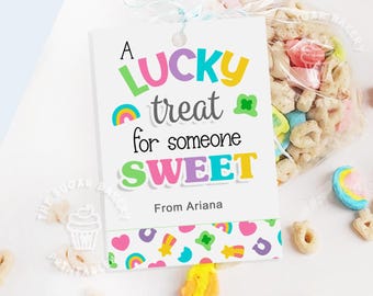 A LUCKY Treat for someone SWEET Tags, Printable Lucky Charm TAG, St. Patrick's Day Tags for Students Teacher Staff Employee Client Team tag