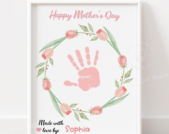 Handprint Mothers Day Gift, Mothers Day Handprint Printable, Handprint Art for Mother's Day, Handprint Art, Handprint Mothers Day Craft Mom