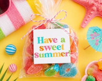 Have a Sweet Summer Tag Printable, Summer Favor Tag, End of School Treat Tag, Teacher Student Gift Tag, Classroom Summer Candy Favor Tag