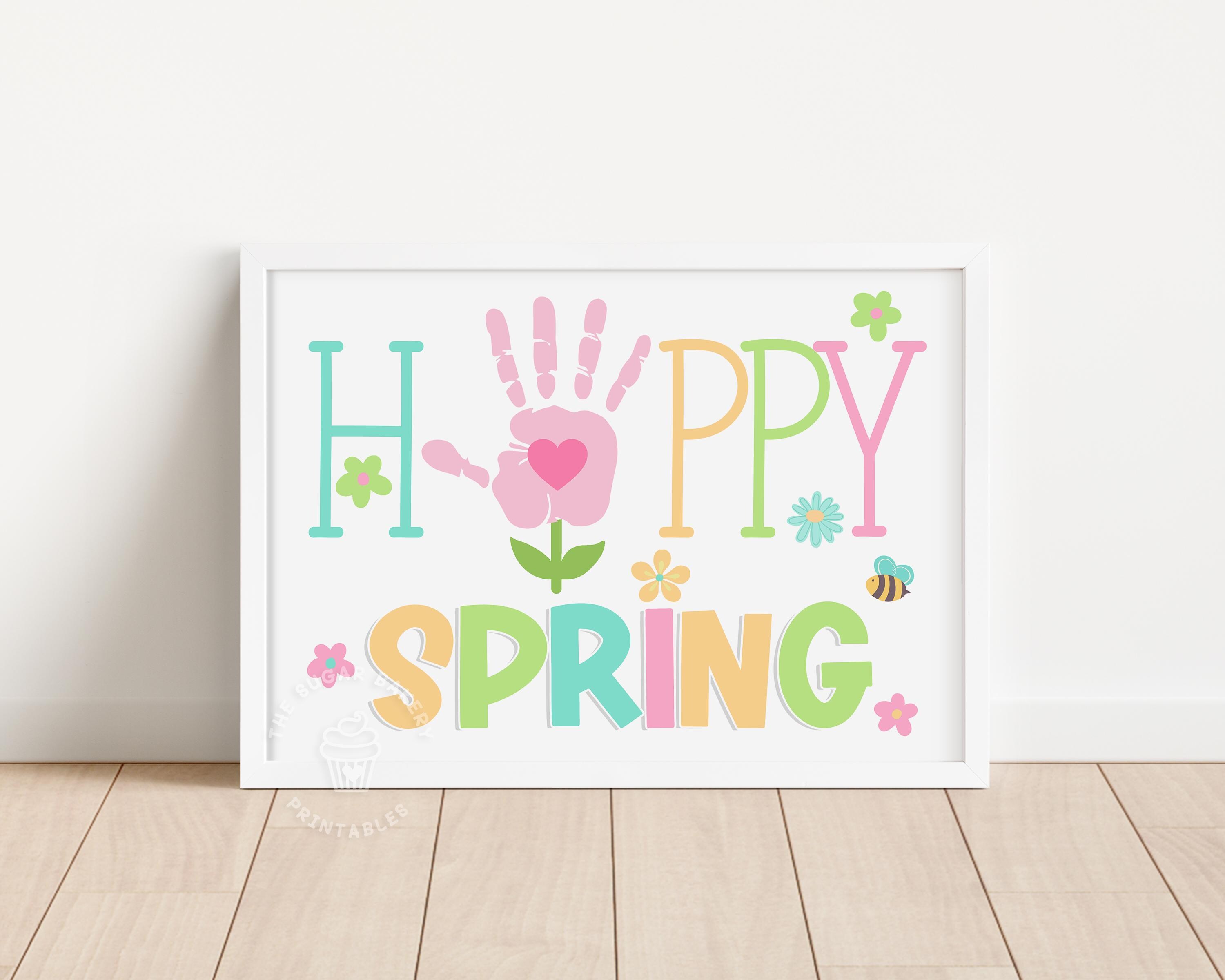 Spring Handprint Art Craft Printable – Cute DIY Gift for Kids ...