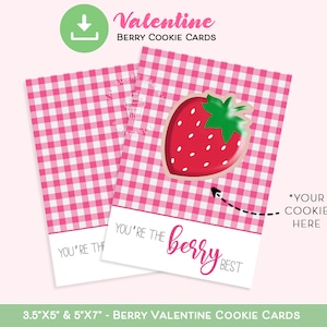 Vous êtes la meilleure carte de biscuits de la Saint-Valentin aux baies, carte de biscuits imprimable Happy Valentines Day, carte de biscuits de Saint-Valentin aux fraises, carte de biscuits de baies