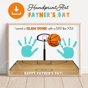 Artisanat d'art d'empreinte de main de basket-ball pour la fête des pères, Slam Dunk