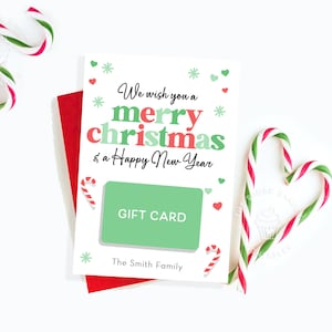 Weihnachtsgeschenk Kartenhalter Printable Frohe Weihnachten Geschenk Kartenhalter Geschenk für Nachbar Freund Lehrer Geschenk Kartenhalter Last Minute Geschenk