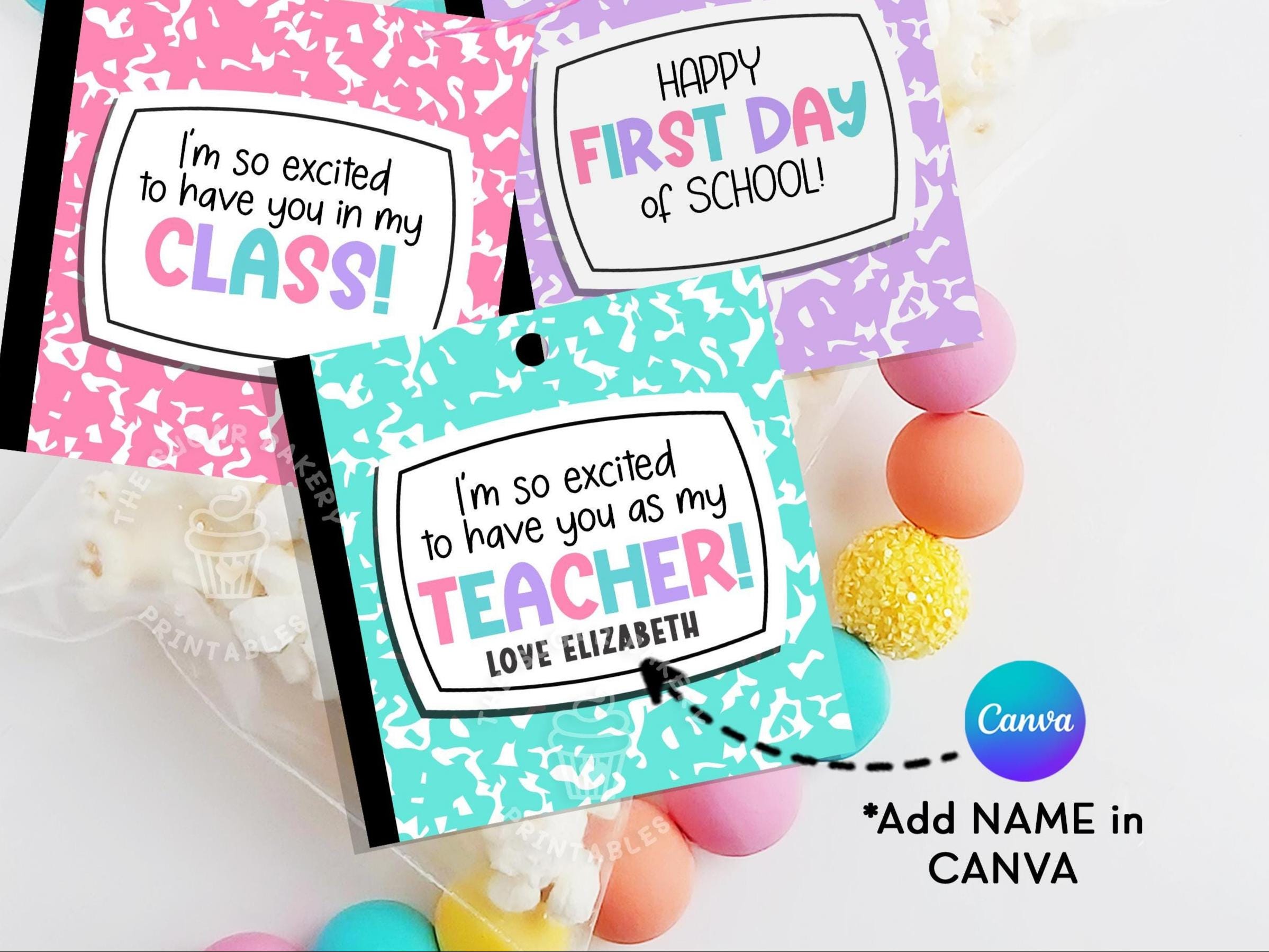 First Day of School Gift Tag Bundle Printable Back to School Tags ...