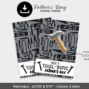 Vaderdag Cookie Card, Have a TOOL-Rific Day, Afdrukbare Vaderdag cookiekaarten, Dad Tools Wrench Cookie Card, Vaderdagkoekjes