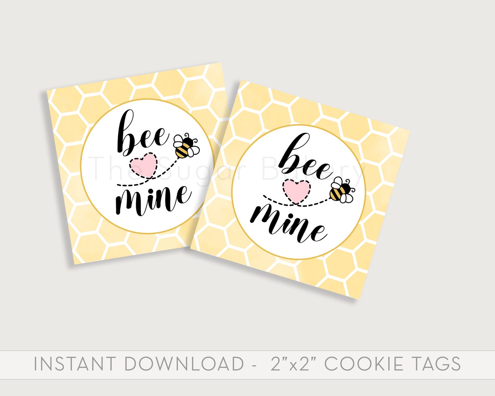 BEE MINE Valentine Cookie Tags Printable Valentine Treat - Etsy