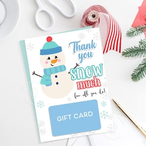 Printable Snowman Gift Card Holder Printable Teacher Staff Gift Card holder Christmas Card for TEACHER Holiday Christmas Gift Card holder
